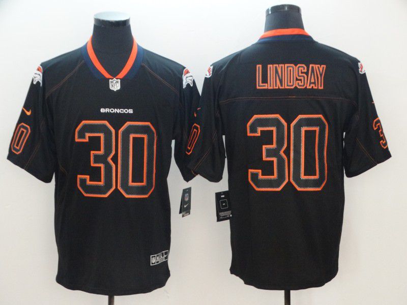 Men Denver Broncos #30 Lindsay Nike Lights Out Black Color Rush Limited NFL Jersey